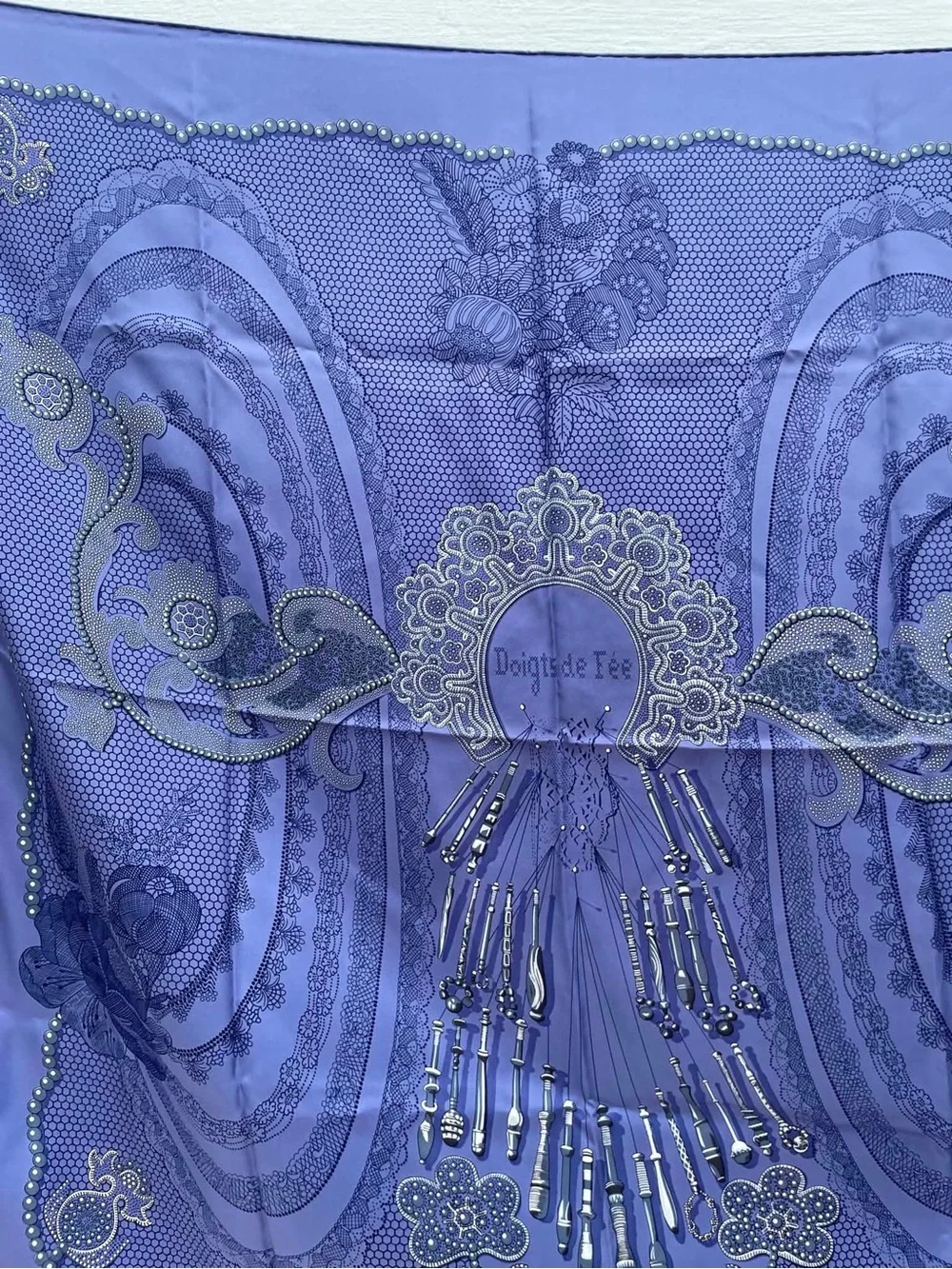 Hermes Lavender Floral Silk Scarf - Women Accessories